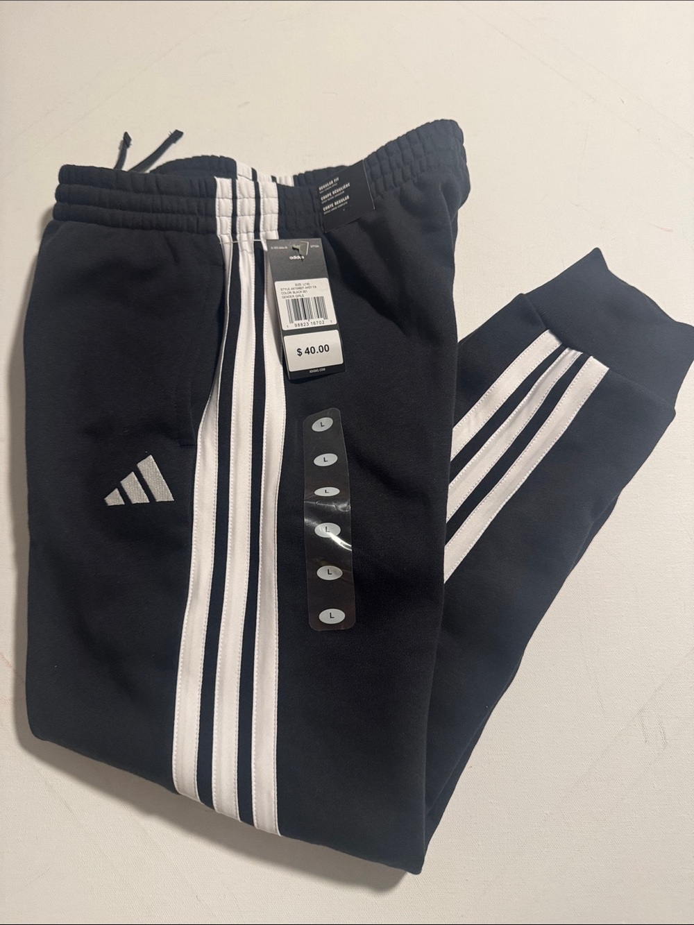 Adidas Joggers Sweatpants Girls Large Black